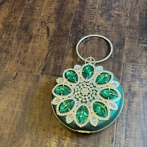 Amazon Green Mini Bag with Crystal Design